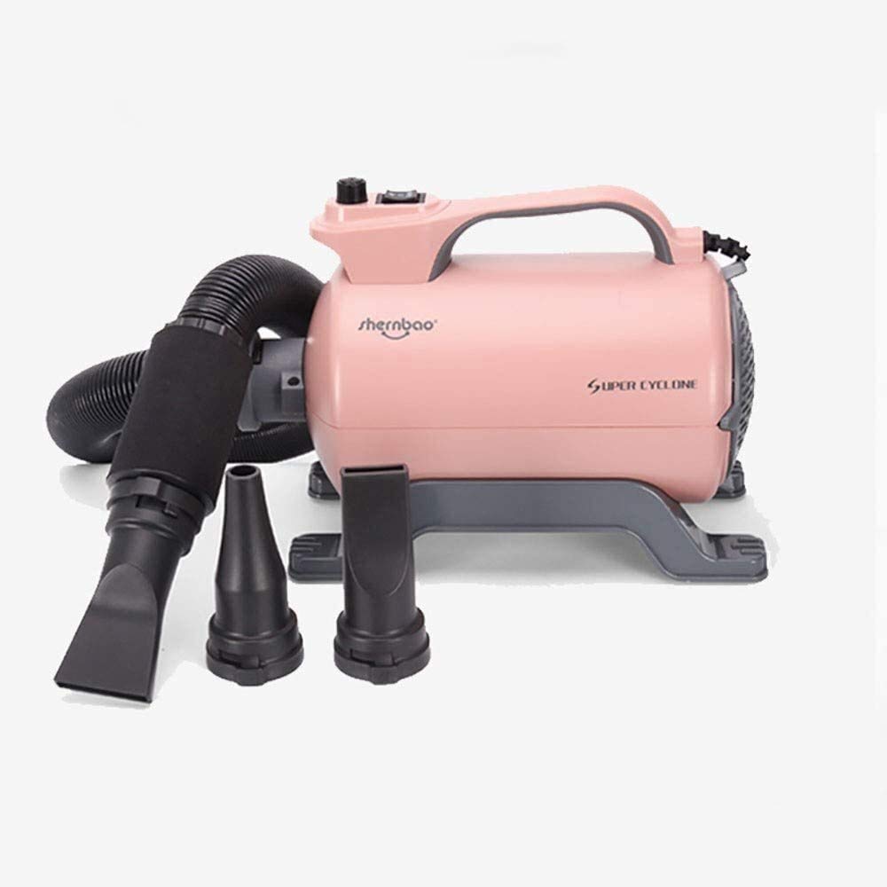 Professional Dog Grooming Double Motor Hair Dryer - Low Noise Pet Blower with Variable Speed & High Power - Pink Pet Hair Dryer for Grooming Salons, Home Use & Professional Pet Care
