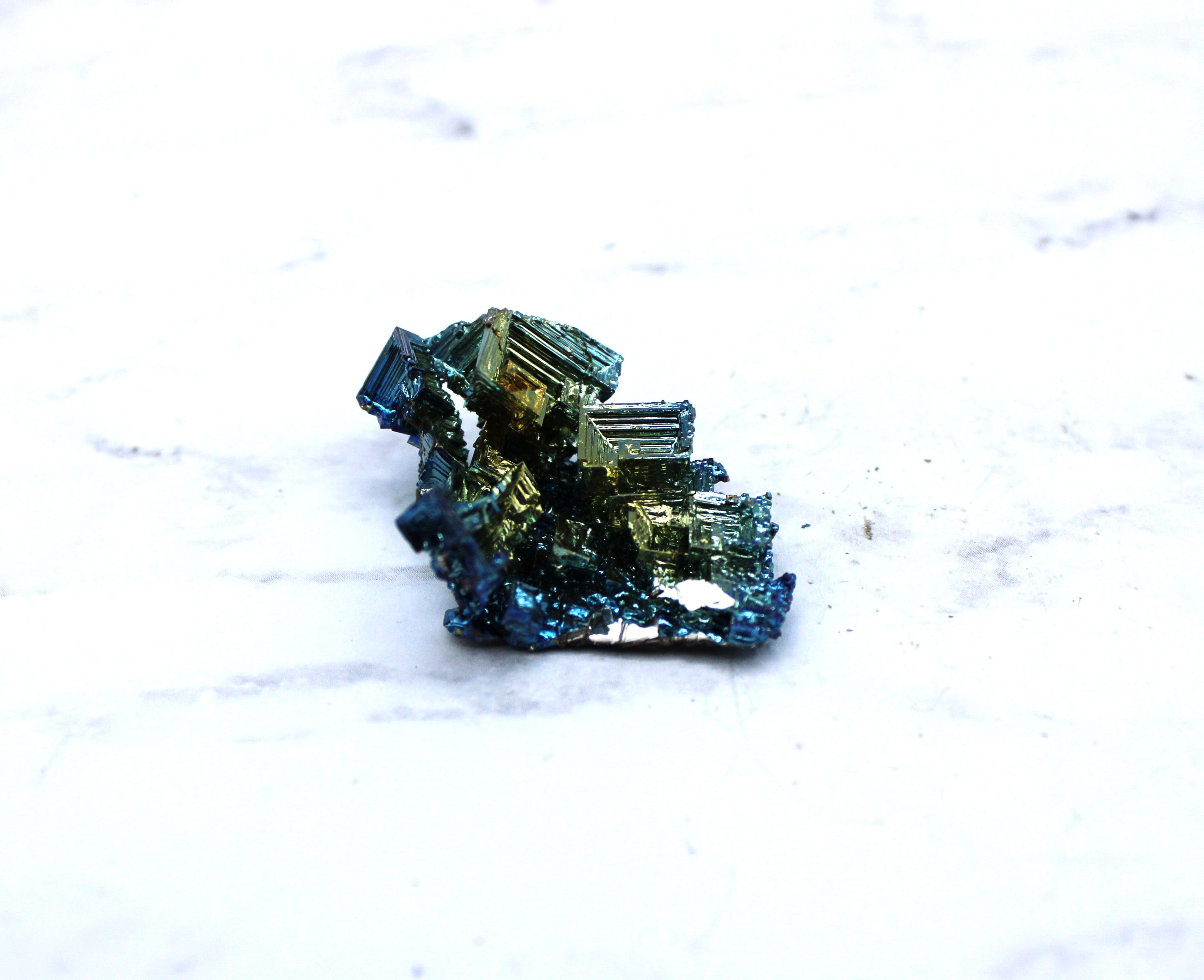 Bismuth Crystal Specimen - Natural Rainbow Metallic Mineral for Collectors & Science Enthusiasts | Perfect for Home Decor, Gift Giving & STEM Education