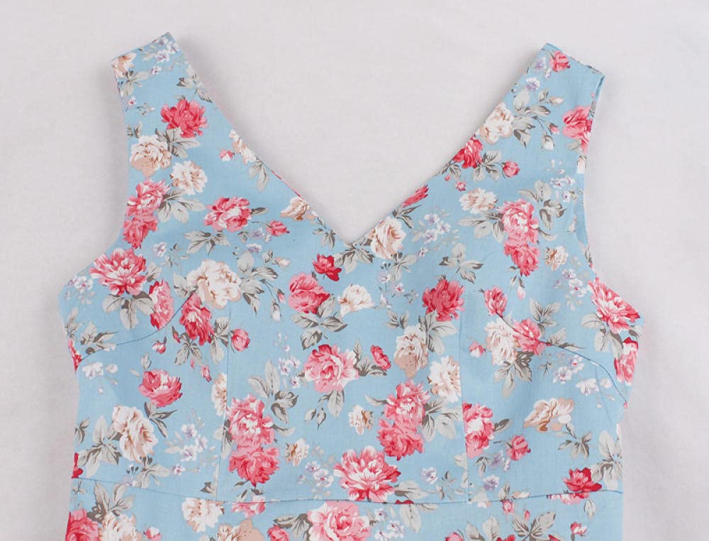 Vintage Floral High Waist Skirt with Pockets - Women's Retro Dress for Casual Wear, Date Night & Summer Outfits | YLDCN