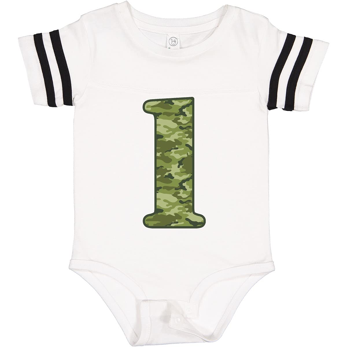 Inktastic Green Camo 1st Birthday Baby Bodysuit - Cute Camouflage Onesie for Boys & Girls - Perfect for Birthday Photos, Parties & Special Occasions
