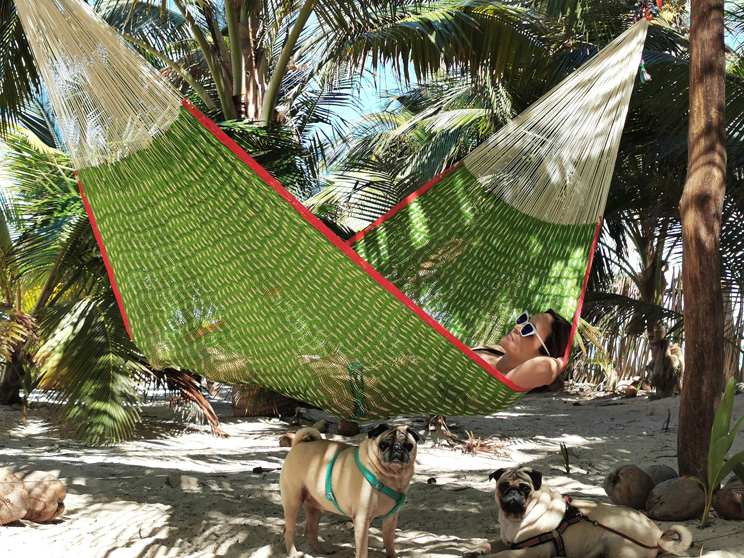 Traditional Mayan Hammock - Handwoven Nopales Hammock (Medium Size) - Premium Thick Nylon Thread for Strength & Comfort - Perfect for Backyard, Beach, Camping & Indoor Relaxation