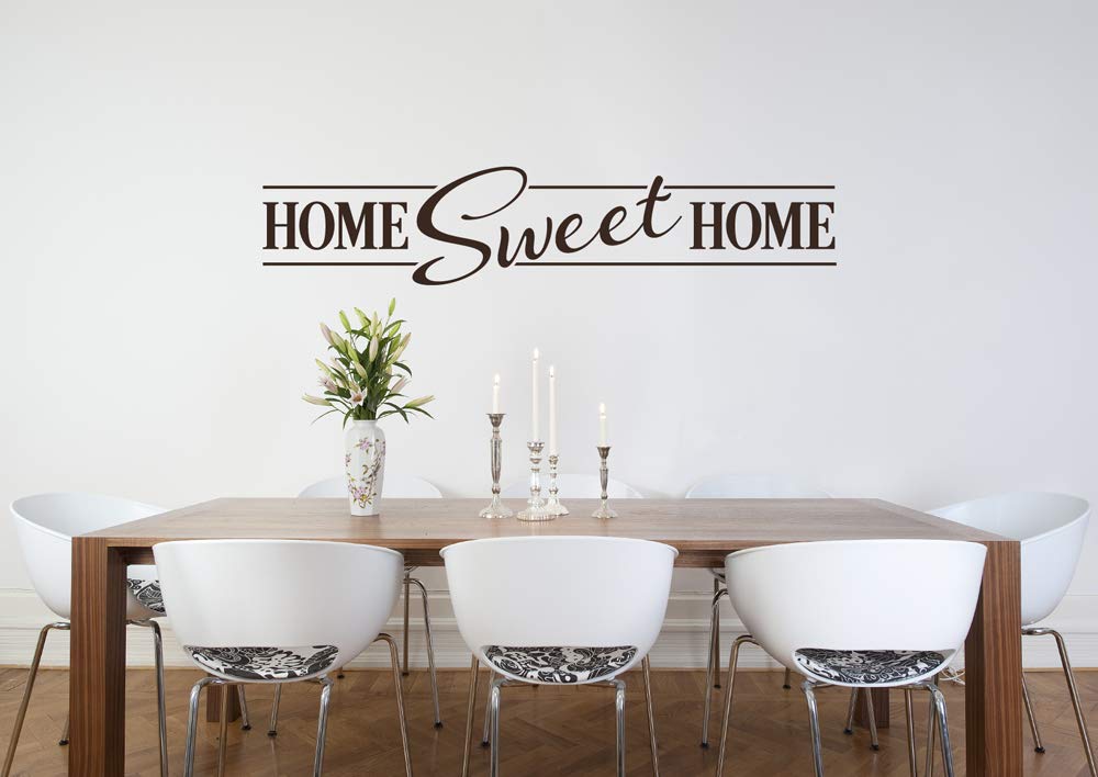 Home Sweet Home Quote Vinyl Wall Decal Sticker - Removable Home Decor Art in Yellow (49x10.5 inches) - Perfect for Living Room, Nursery & Bedroom Wall Decor