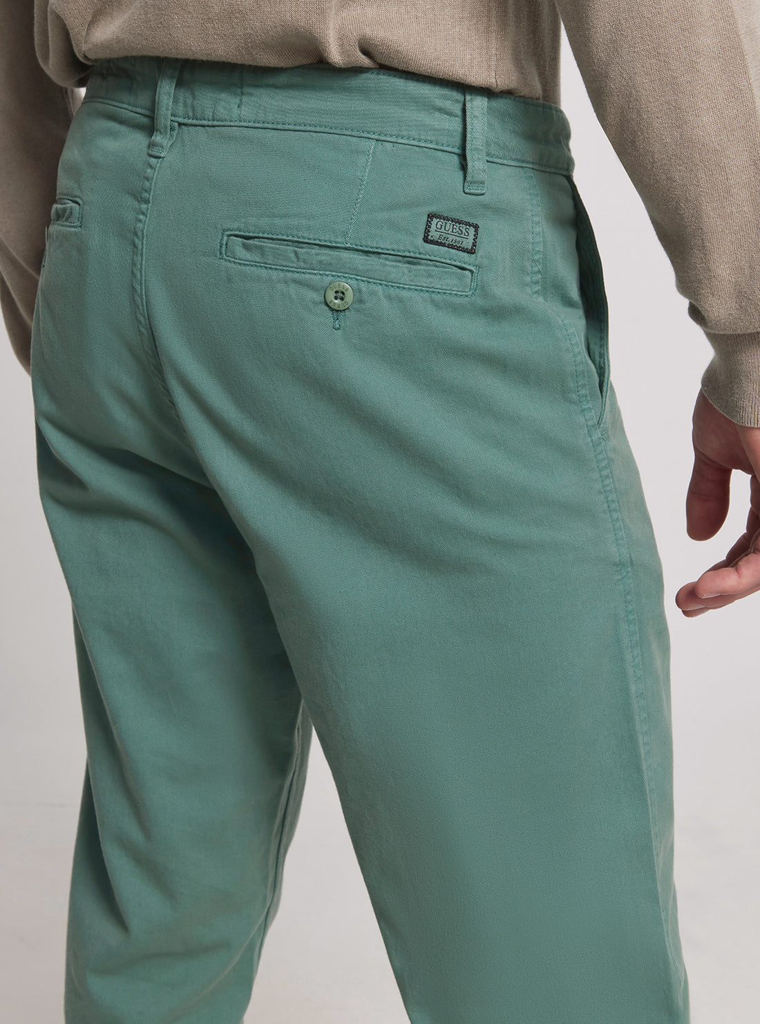 Green Mid Rise Angels Chino Pants for Women - Comfortable Stretch Work Pants, Office Wear & Casual Outfits