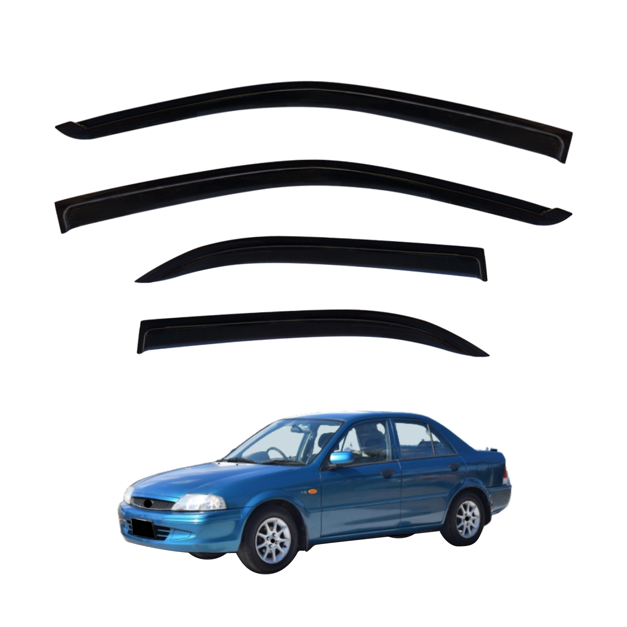Premium Car Weather Shields for Ford Laser Sedan 1998-2002 - Wind & Rain Protection for All-Season Driving Comfort