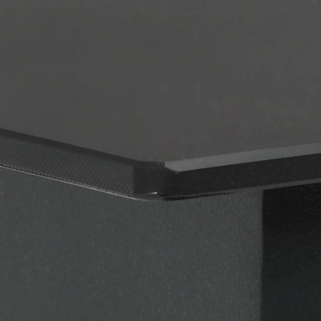 Black Steel and Glass Patio Dining Table 59.1