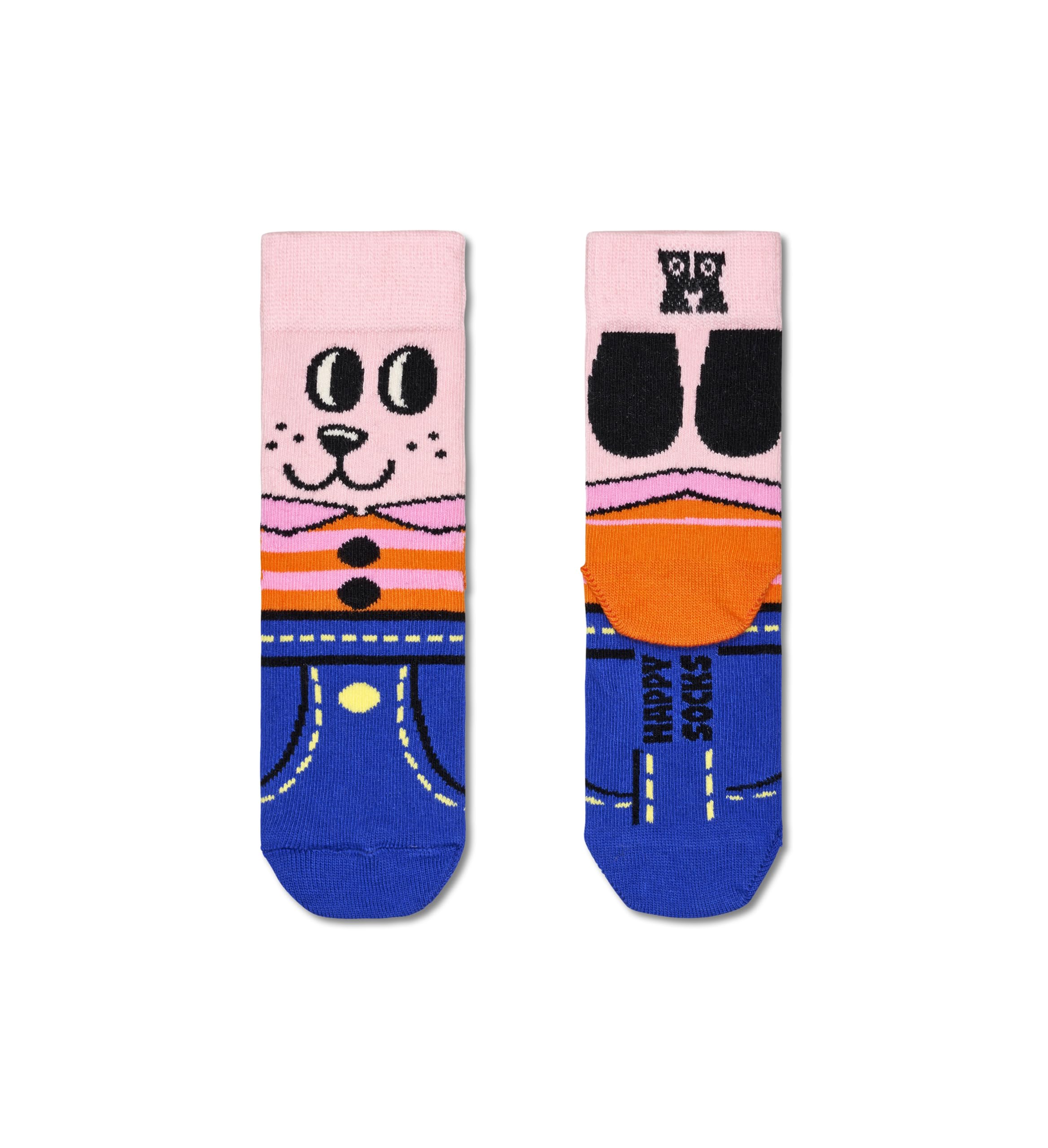 Happy Socks Kids Animal Crew Socks - Bear, Duck, Fox & More Fun Designs - Soft Cotton Socks for Boys & Girls - Perfect for School, Play & Everyday Wear