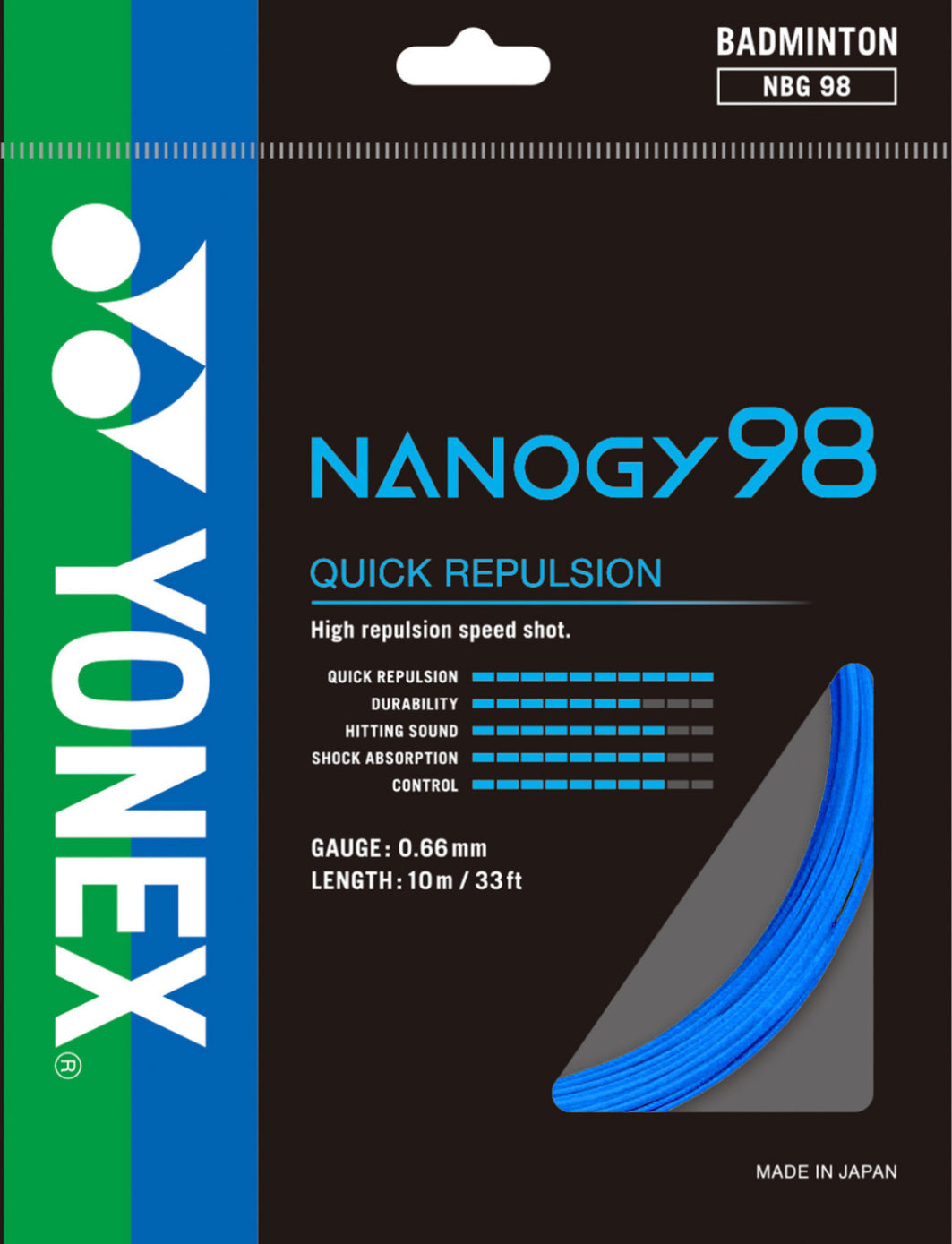 Yonex Nanogy 98 Badminton String - High Performance Badminton Racket String for Professional Players | Perfect for Tournaments & Training