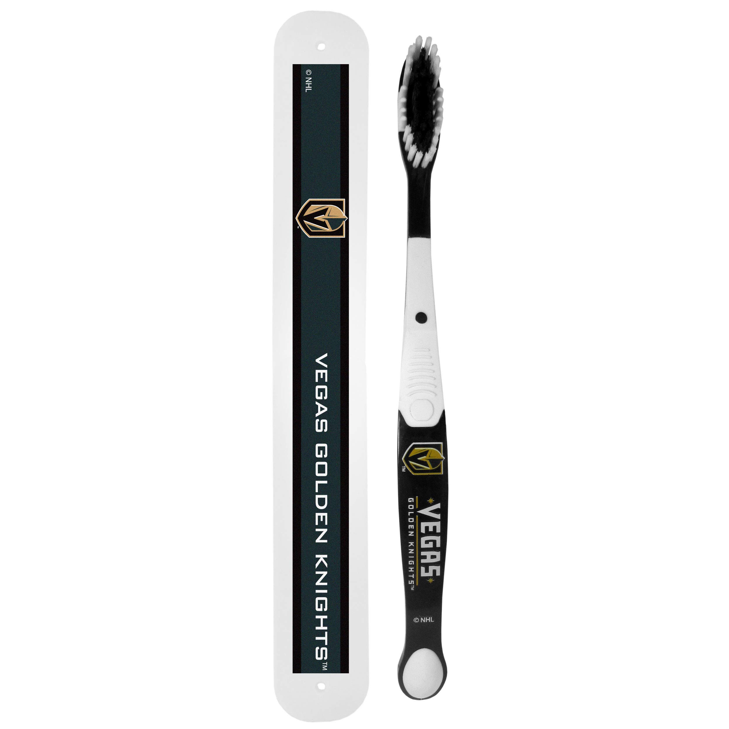 NHL Vegas Golden Knights Unisex Travel Toothbrush Set with Case - Perfect for Travel, Gifts, and Hockey Fans