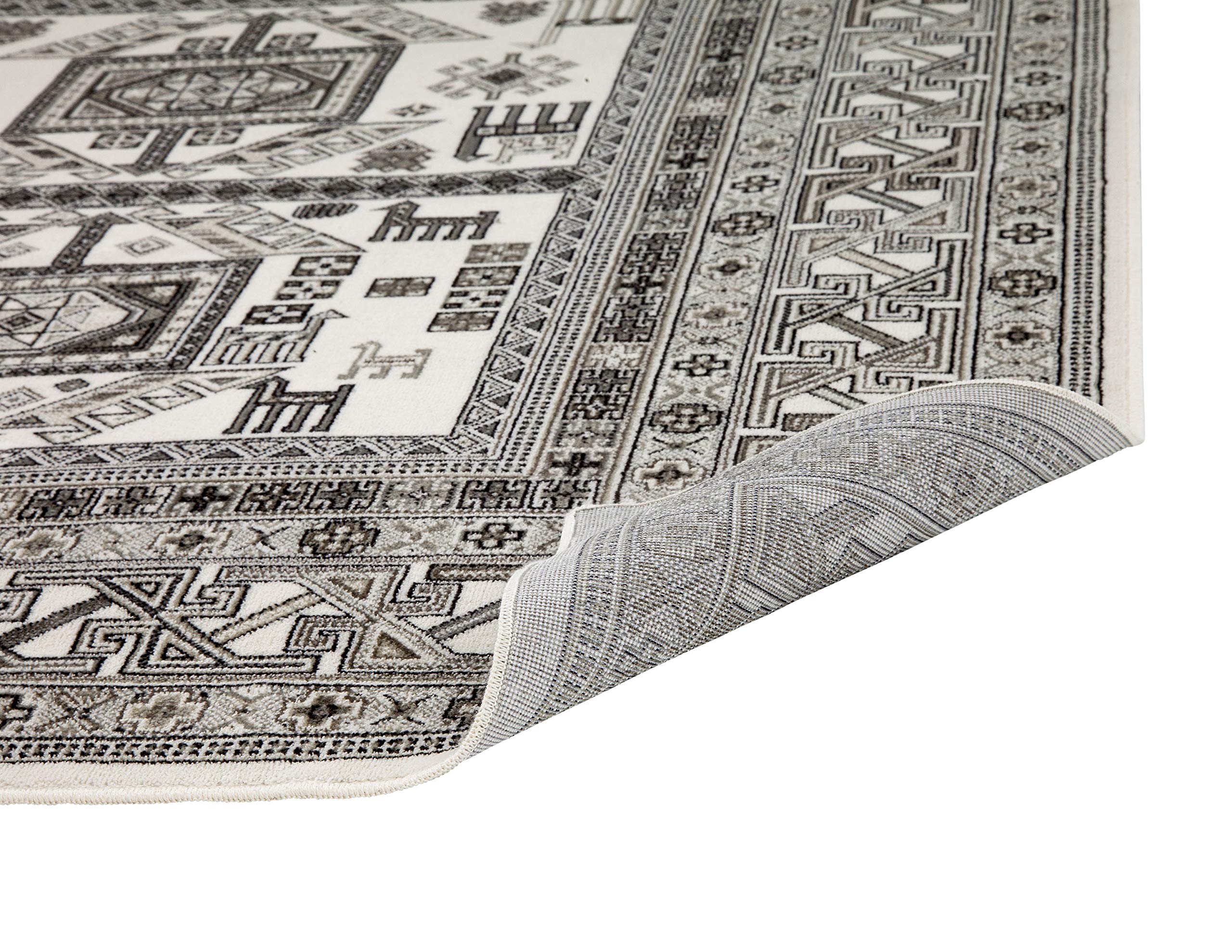 Abacasa Sonoma Handwoven Ivory & Grey Area Rug - Soft & Durable for Living Room, Bedroom, or Office Decor
