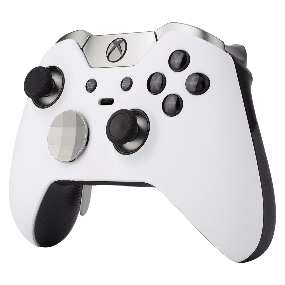 eXtremeRate White Replacement Front Housing Shell for Xbox One Elite Controller Model 1698 XOEP002 - Custom Gaming Shell for Enhanced Controller Protection & Style