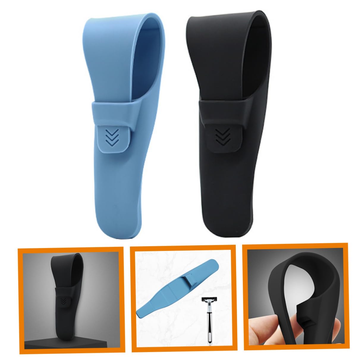 2Pcs Silicone Razor Travel Case for Men - Shaver Protective Cover & Organizer - Safe Storage for Safety Razors - Perfect for Travel, Gym, and Home Use