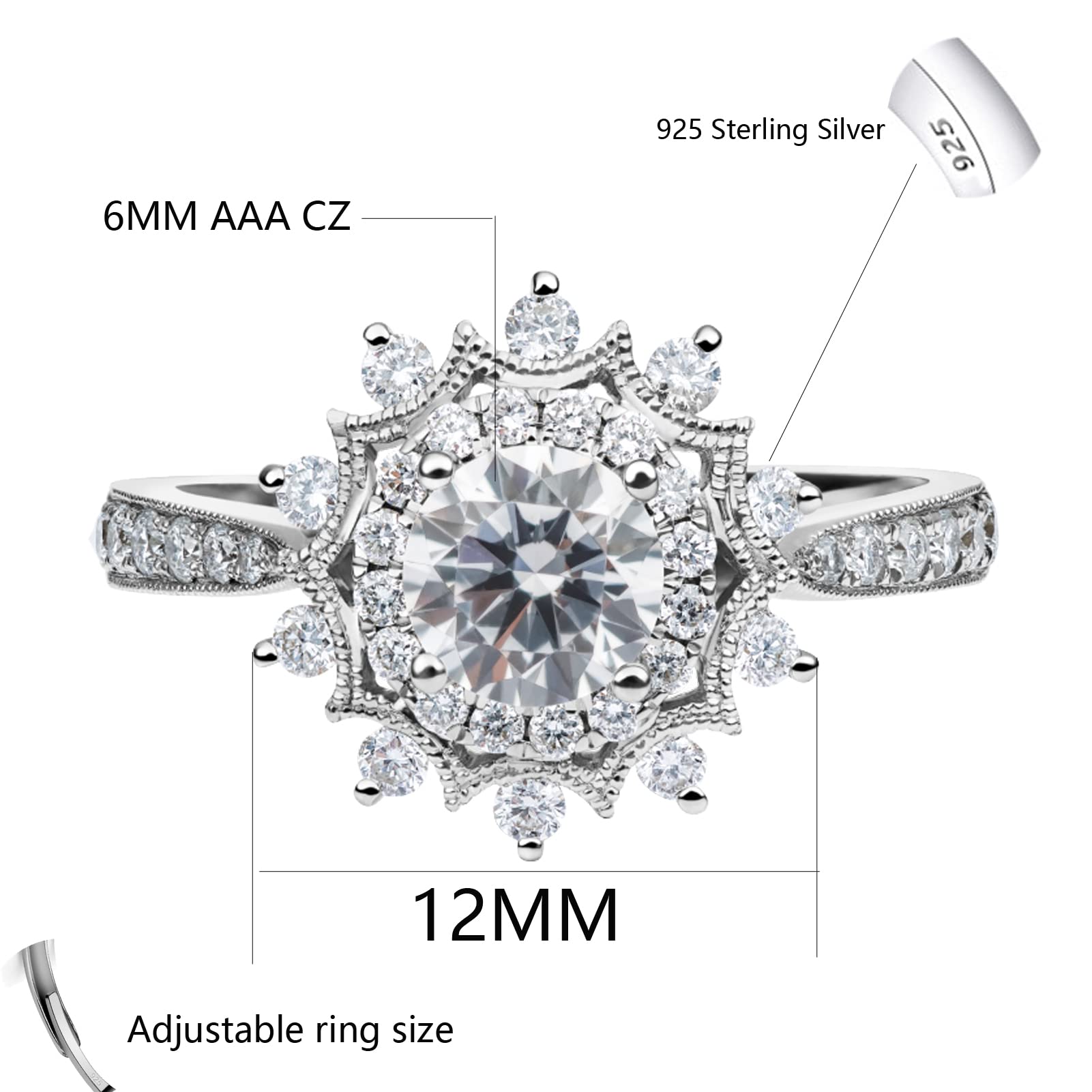 Matching Couple Rings - 925 Sterling Silver White Gold Plated Wedding Bands for Women & Men, Titanium Engagement Rings - Perfect for Anniversaries, Proposals & Romantic Gifts