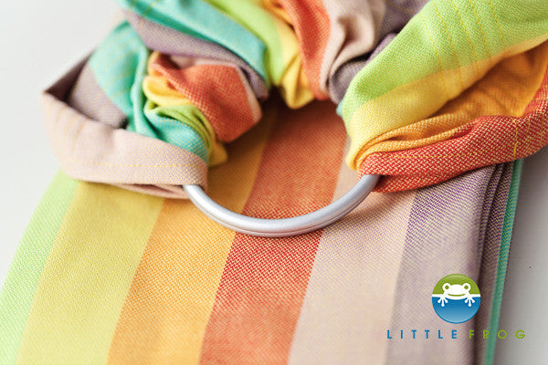 Little Frog Ring Sling Baby Carrier - Adjustable Soft Wrap for Newborn to Toddler - Hands-Free Infant Sling for Breastfeeding, Shopping & Errands