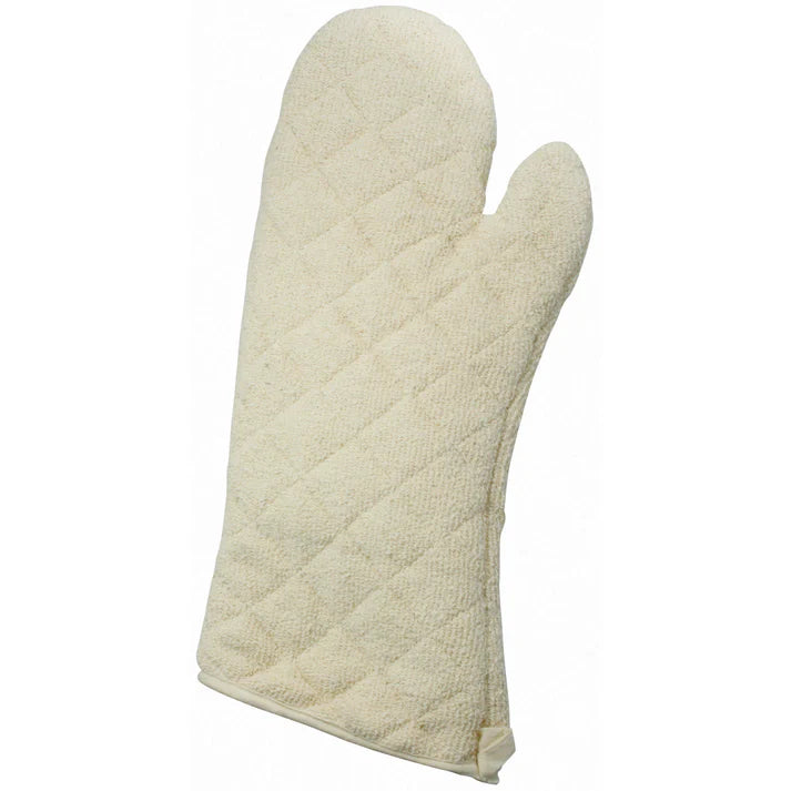 Winco 17-Inch Terry Cloth Oven Mitt with Heat-Resistant Silicone Lining - White (OMT 17) - Perfect for Baking, Grilling & Kitchen Safety