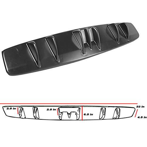 Universal Rear Diffuser V5 Style - Unpainted Black ABS Plastic Splitter Spoiler Valance Under Lip Body Kit for Cars | Enhances Aerodynamics & Sporty Look | Perfect for Street Racing & Car Shows