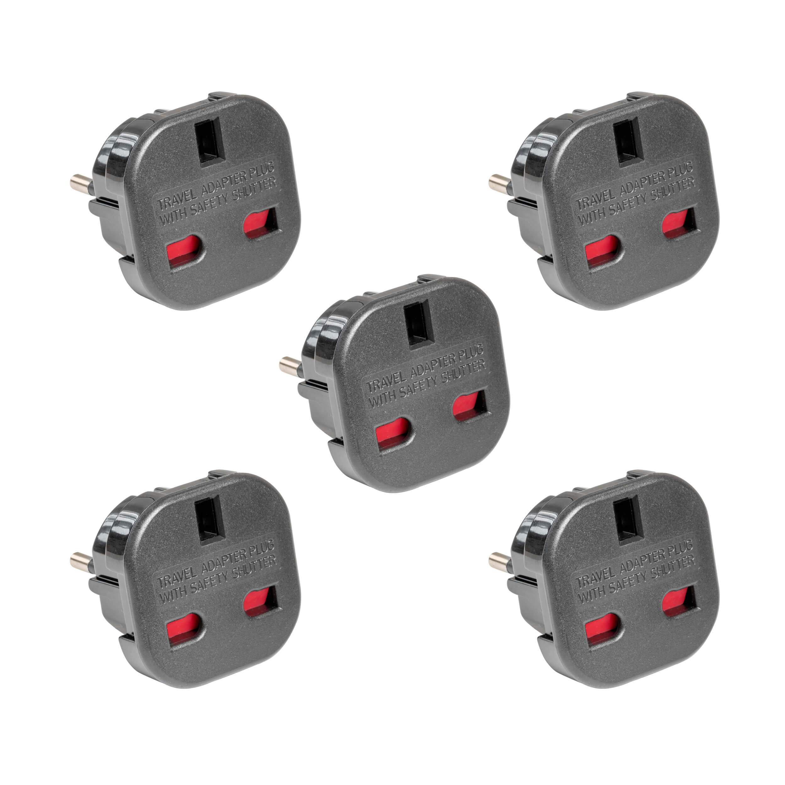 5-Pack UK to EU Power Plug Adapter - Travel Converter for Europe - Perfect for Laptops, Phones & Hair Dryers on Vacation