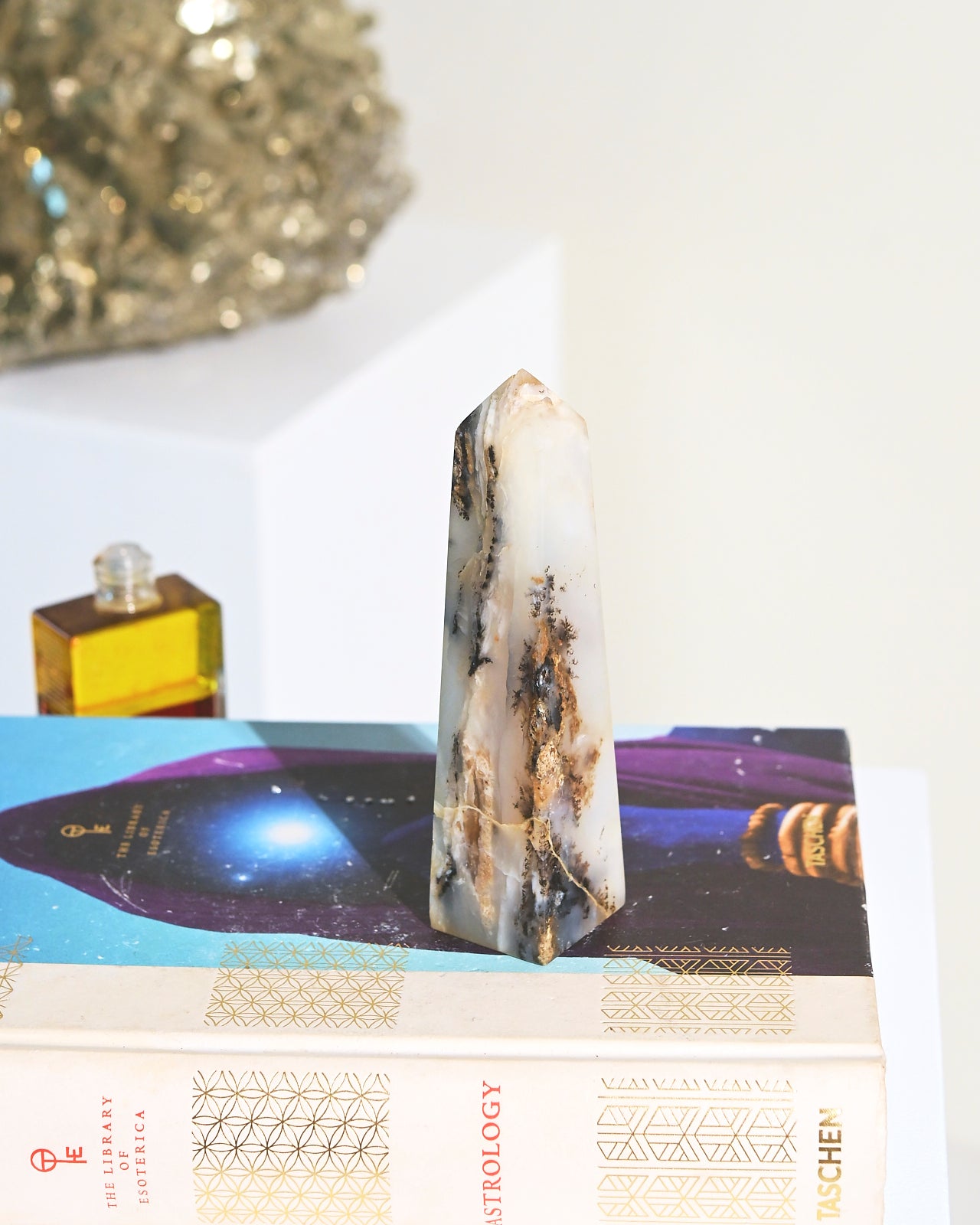 Peruvian Blue Opal Crystal Tower - 4.5 Inch Healing Stone for Meditation, Reiki & Home Decor