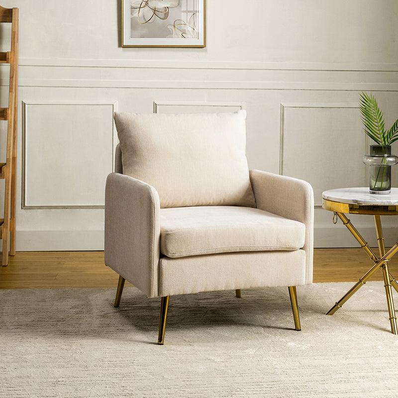 Laertiades Modern Upholstered Accent Armchair with Removable Cushion, Sturdy Metal Legs & High-Density Foam - Perfect for Living Room, Bedroom, or Office Decor