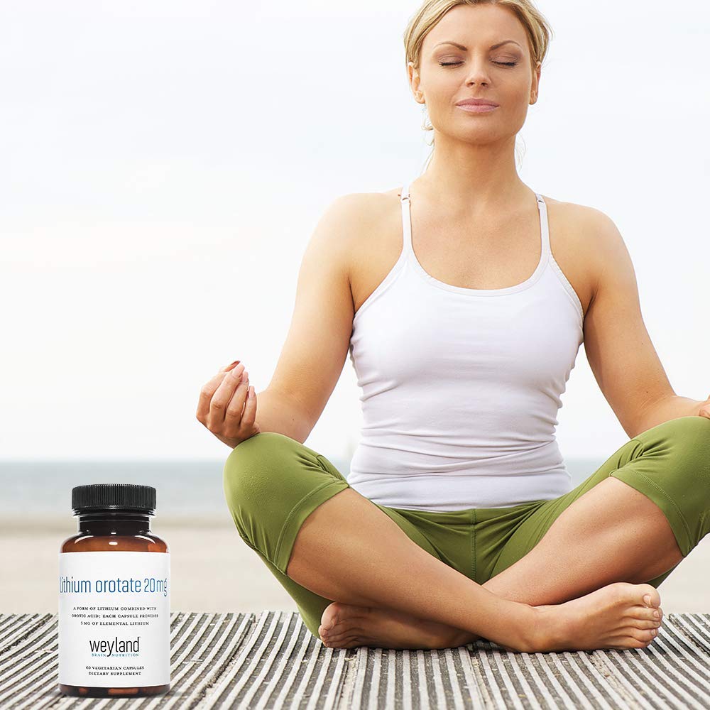 Lithium Orotate 20mg (3 Bottles) - 180 Vegetarian Capsules | Mood, Memory & Wellness Support Supplement | Vegan, Non-GMO | Perfect for Stress Relief & Cognitive Function Enhancement