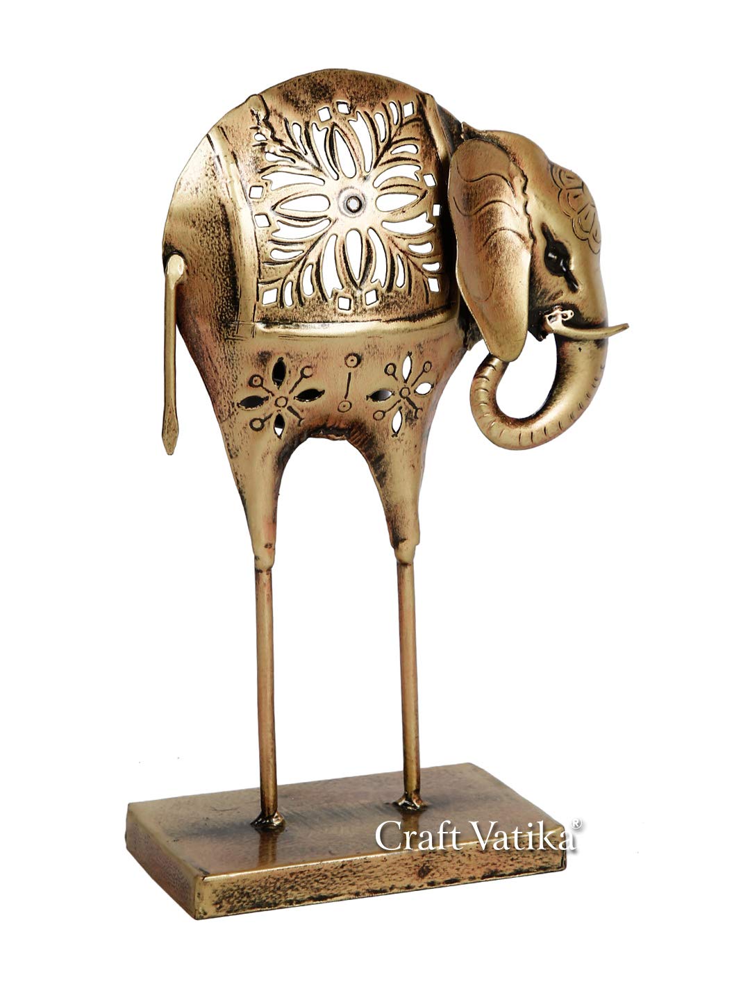 Elegant Metal Elephant Tea Light Candle Holder - Handcrafted Home Decor for Living Room, Office Desk, or Wedding Centerpiece (Set of 1) - Perfect for Romantic Ambiance, Meditation Spaces & Gift Giving