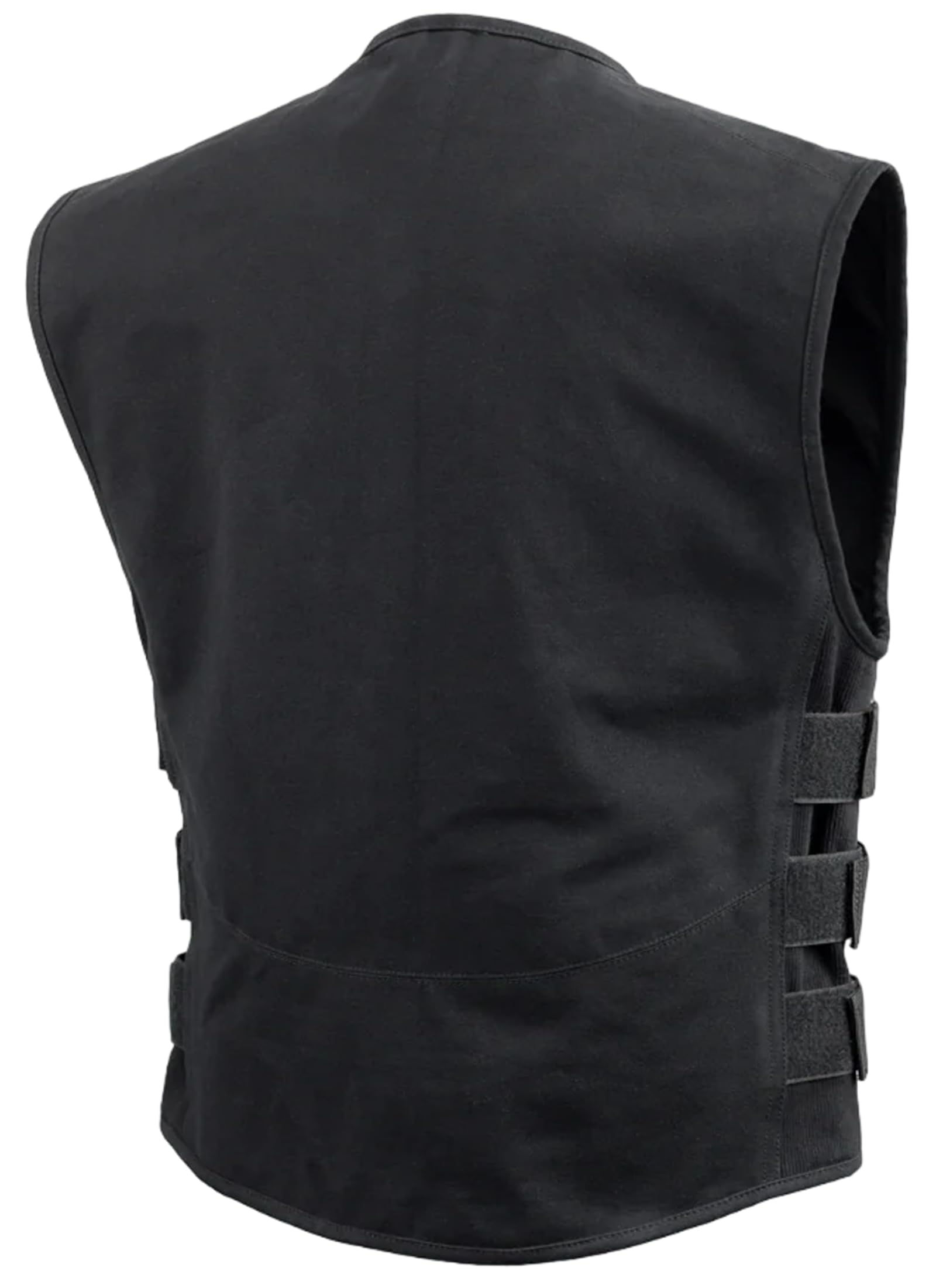 First Mfg Co Knox Men's Black Canvas Motorcycle Vest for Biker Riding - Durable & Stylish Riding Gear for Harley Davidson, Cruiser & Road Trips