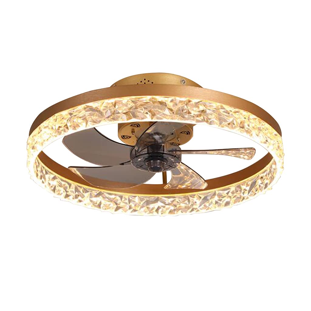 30W Crystal Ceiling Fan with LED Light - 3 Color Temperatures, Remote Control, Adjustable Speed - Black/White/Brown/Gold - Perfect for Living Room, Bedroom & Dining Room Lighting & Air Circulation