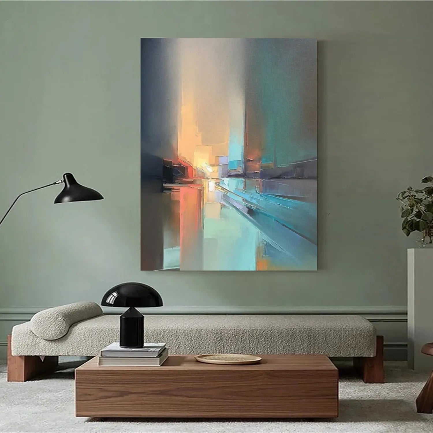 Abstract Painting #AB 204 - Modern Wall Art for Living Room, Bedroom & Office Decor | Large Canvas Artwork for Home & Commercial Spaces