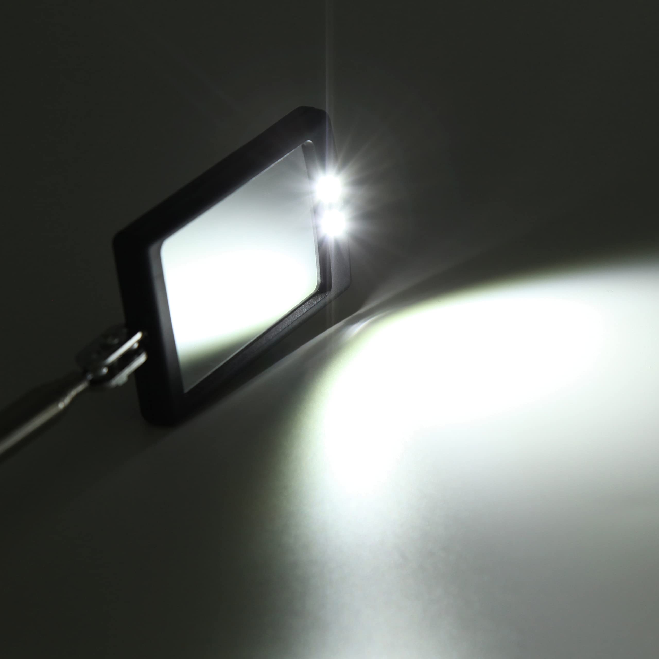 2-Pack LED Telescoping Inspection Mirror with Extendable Handle - Mechanics Mirror Tool for Checking Vehicle Small Parts, Hard-to-Reach Areas - Perfect Christmas, Birthday Gift for Car Enthusiasts & DIYers (Great for Auto Repair, Home Maintenance & Industrial Use)