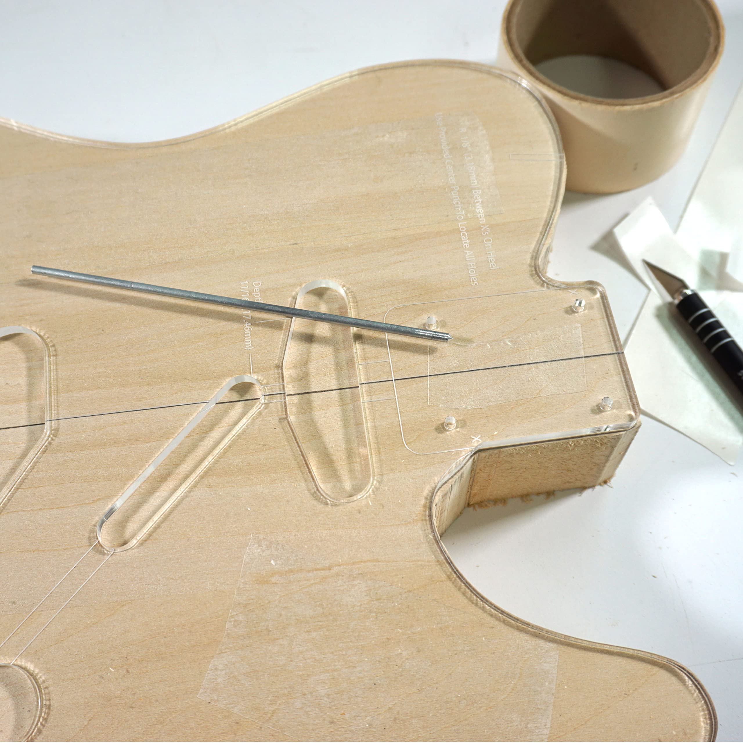 StewMac Vintage Tele Routing Template Set (2376) – Precision Acrylic Guitar Body Templates for DIY Guitar Building – Includes Traditional & Custom Pickup Options – Perfect for Luthiers & Guitar Modders