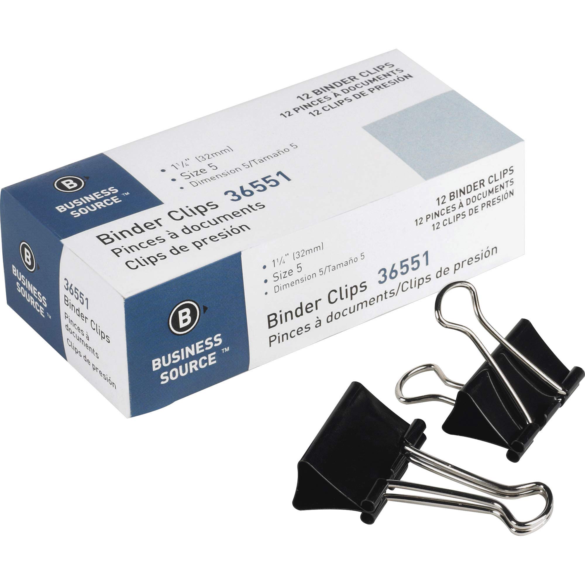 Business Source Fold-Back Binder Clips - 1440 Pack (1.25 Inch) - Heavy Duty Office Supplies for Paper Organization, File Folders, Document Management - Perfect for Home, Office & School Use