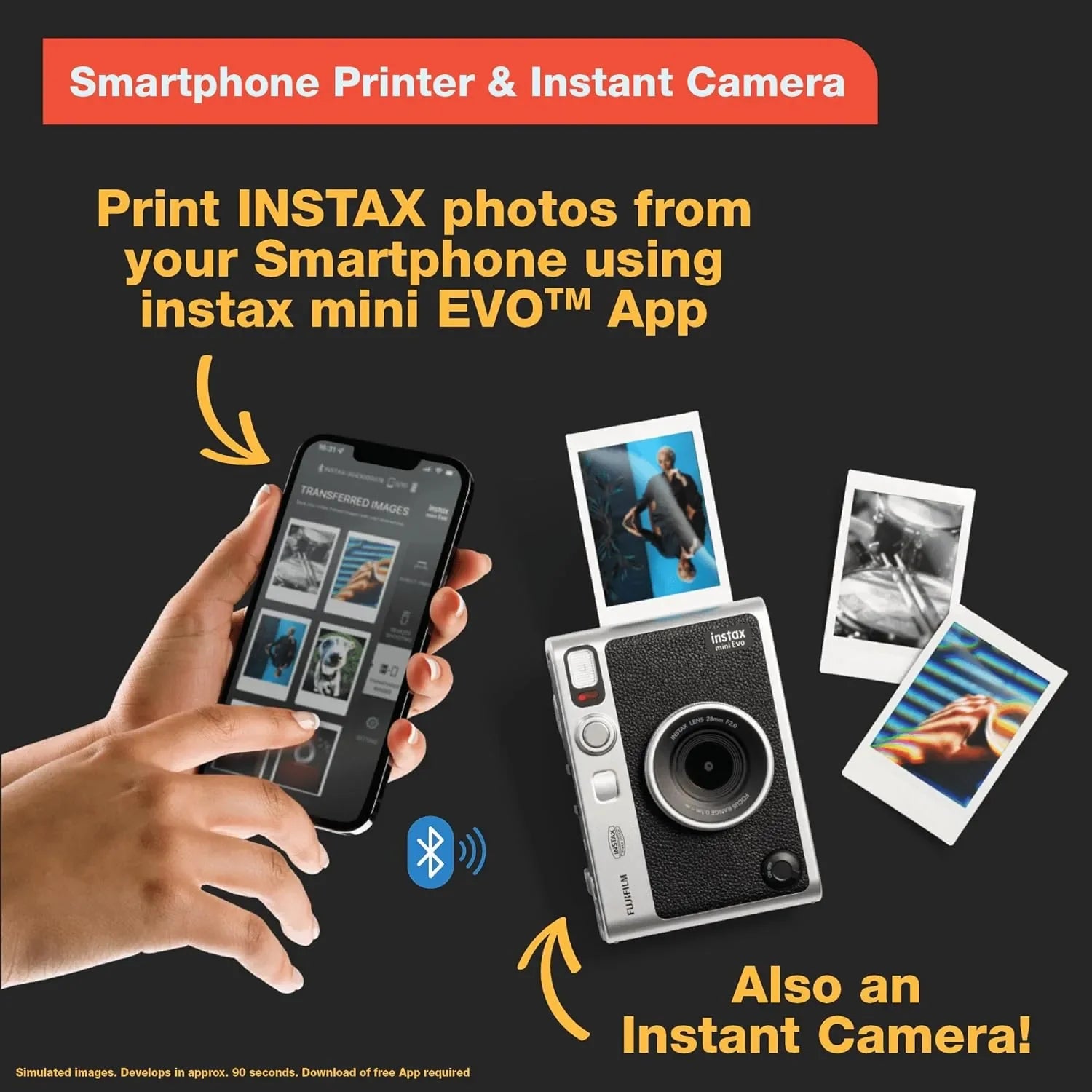 FUJIFILM INSTAX MINI EVO Hybrid Instant Camera - Print Digital Photos Instantly | Perfect for Travel, Parties & Memory Keeping