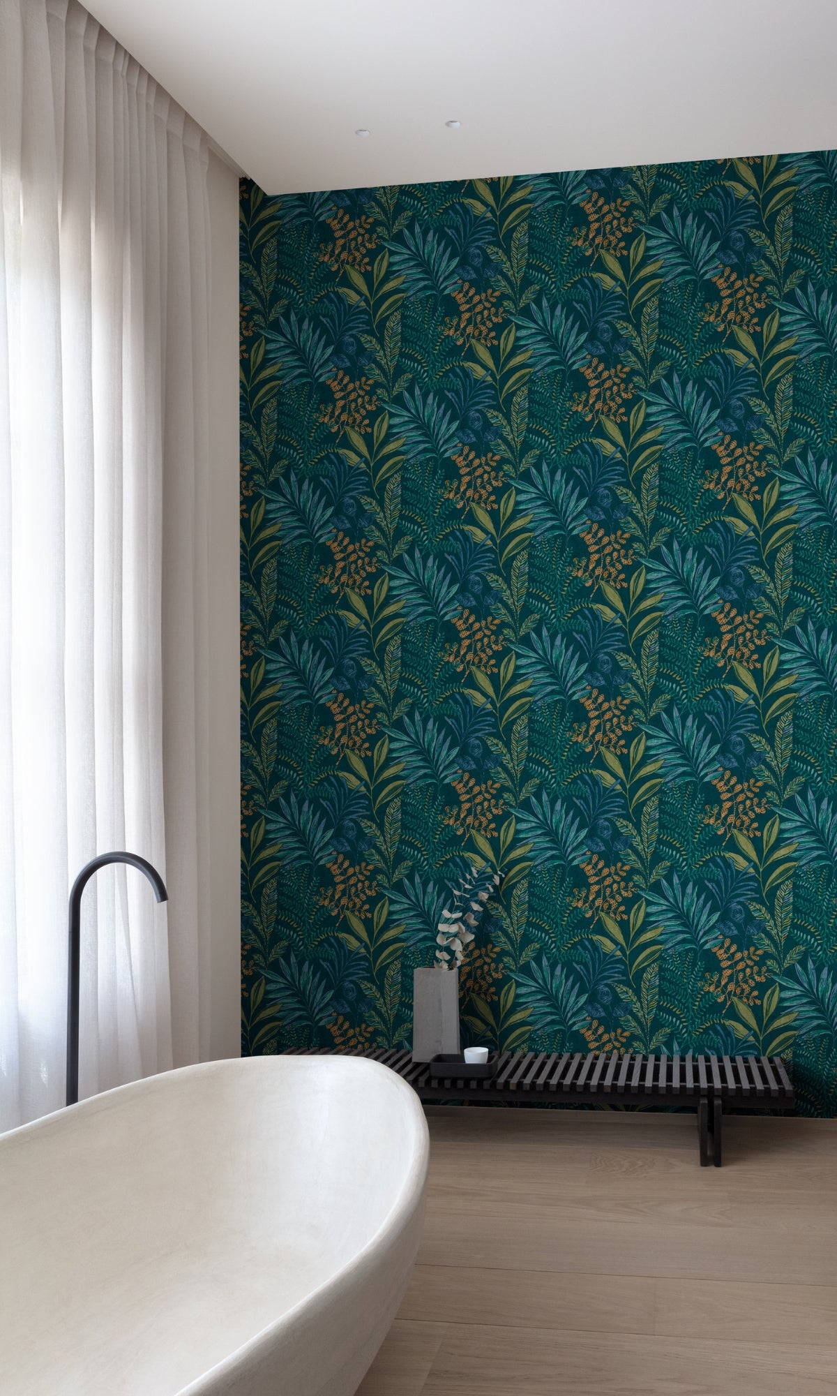 Blue Light Blocking Tropical Leaf Wallpaper R7962 - Perfect for Bedroom, Living Room & Office Decor