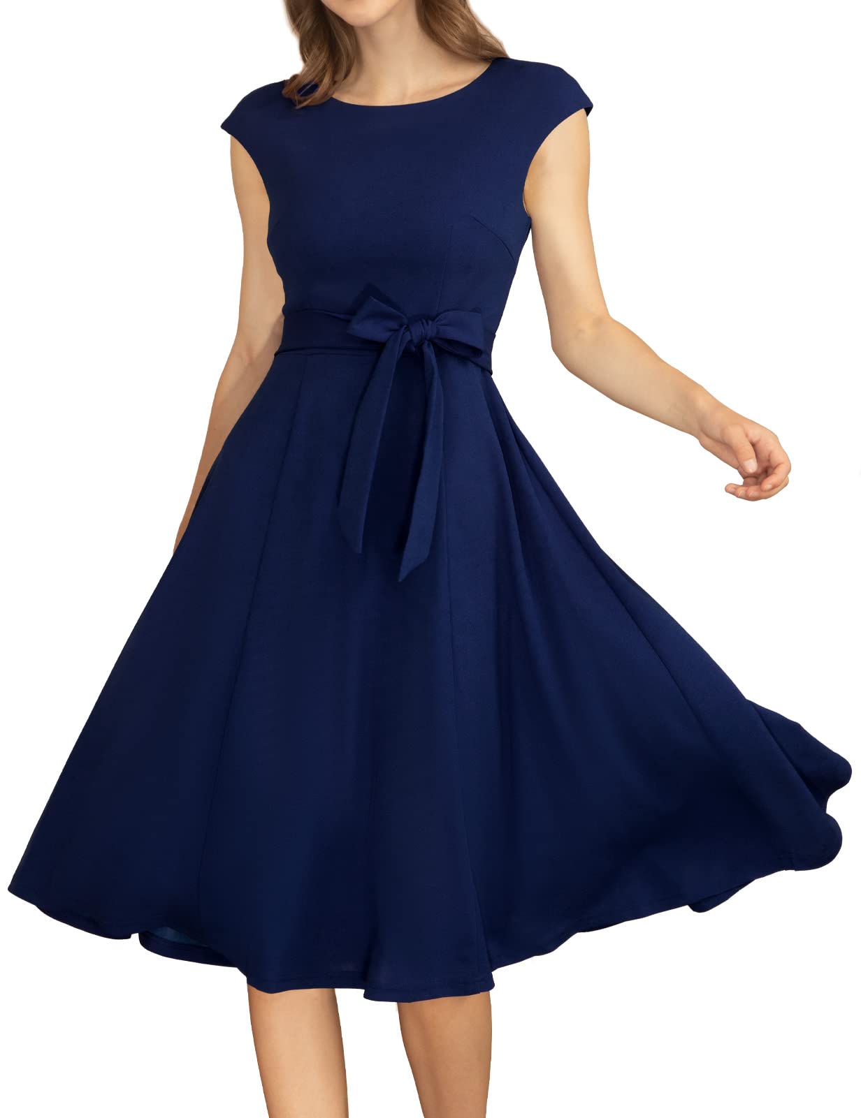 Elegant A-Line Cap Sleeve Dress for Women - Wedding Guest, Evening Party, Cocktail & Prom - Formal Church Occasion Wear - Perfect for Special Events & Celebrations
