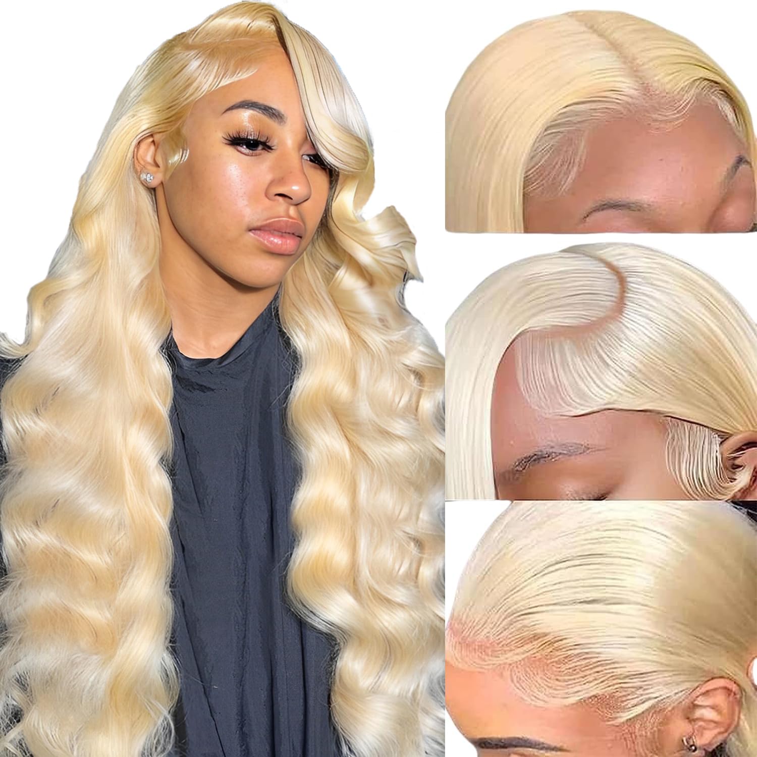 613 Lace Front Wig Human Hair 30inch 13x4 Blonde - 100% Remy Human Hair Wig with HD Lace & Baby Hair - 180% Density Pre-Plucked Lace Frontal Wig for Daily Wear, Cosplay & Special Occasions