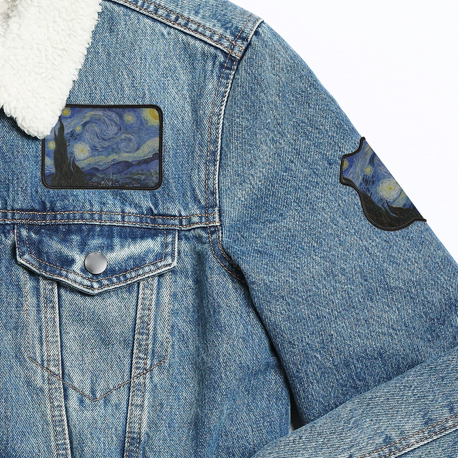 Van Gogh Starry Night Iron On Patch - Embroidered Round Sew On Badge for Jackets, Bags & DIY Crafts - Perfect for Art Lovers & Van Gogh Fans