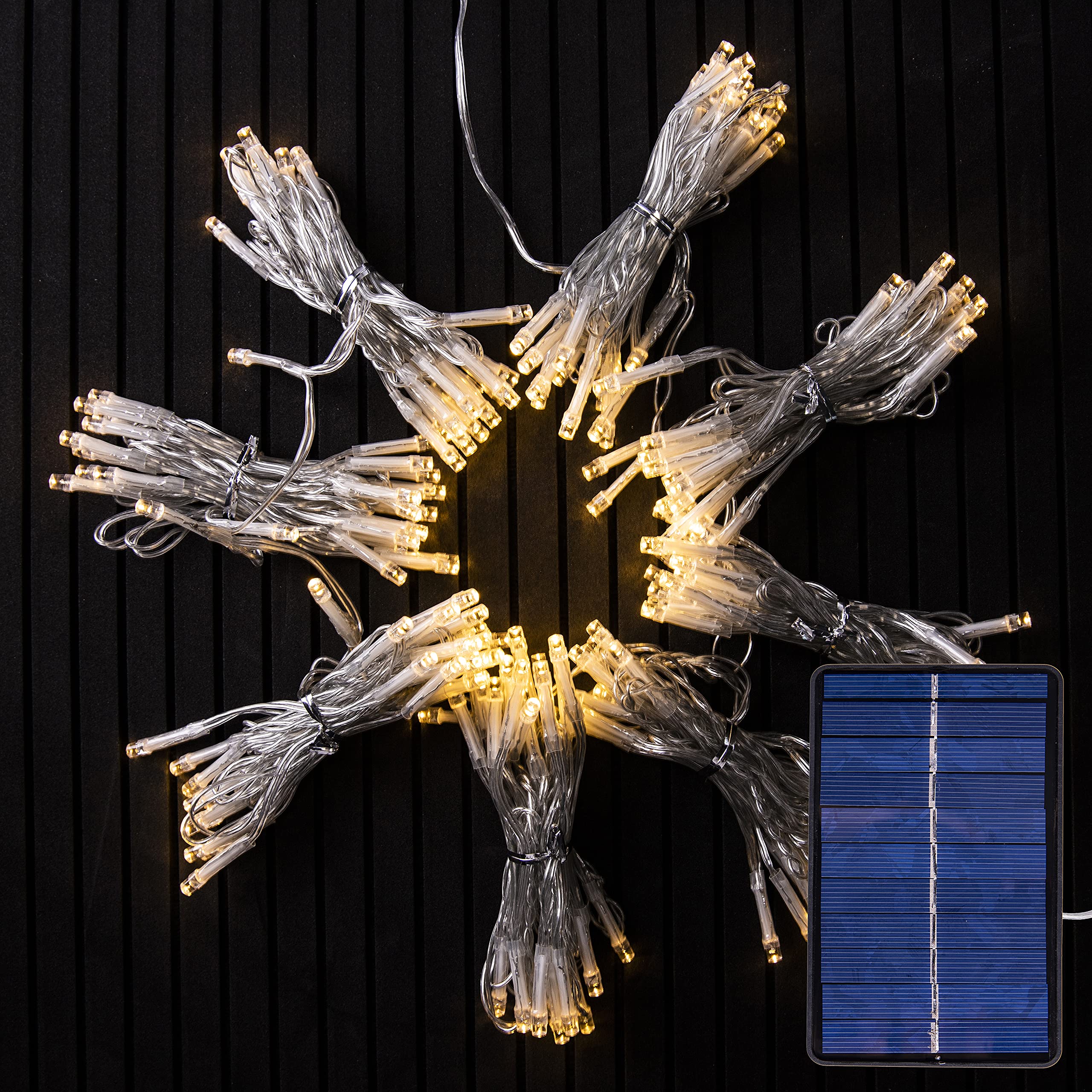 Solar Umbrella Lights with 200 LEDs - Waterproof Warm White String Lights for Patio, Garden, Backyard, Pool & Beach Decor - Perfect for Outdoor Dining, Evening Gatherings & Summer Nights