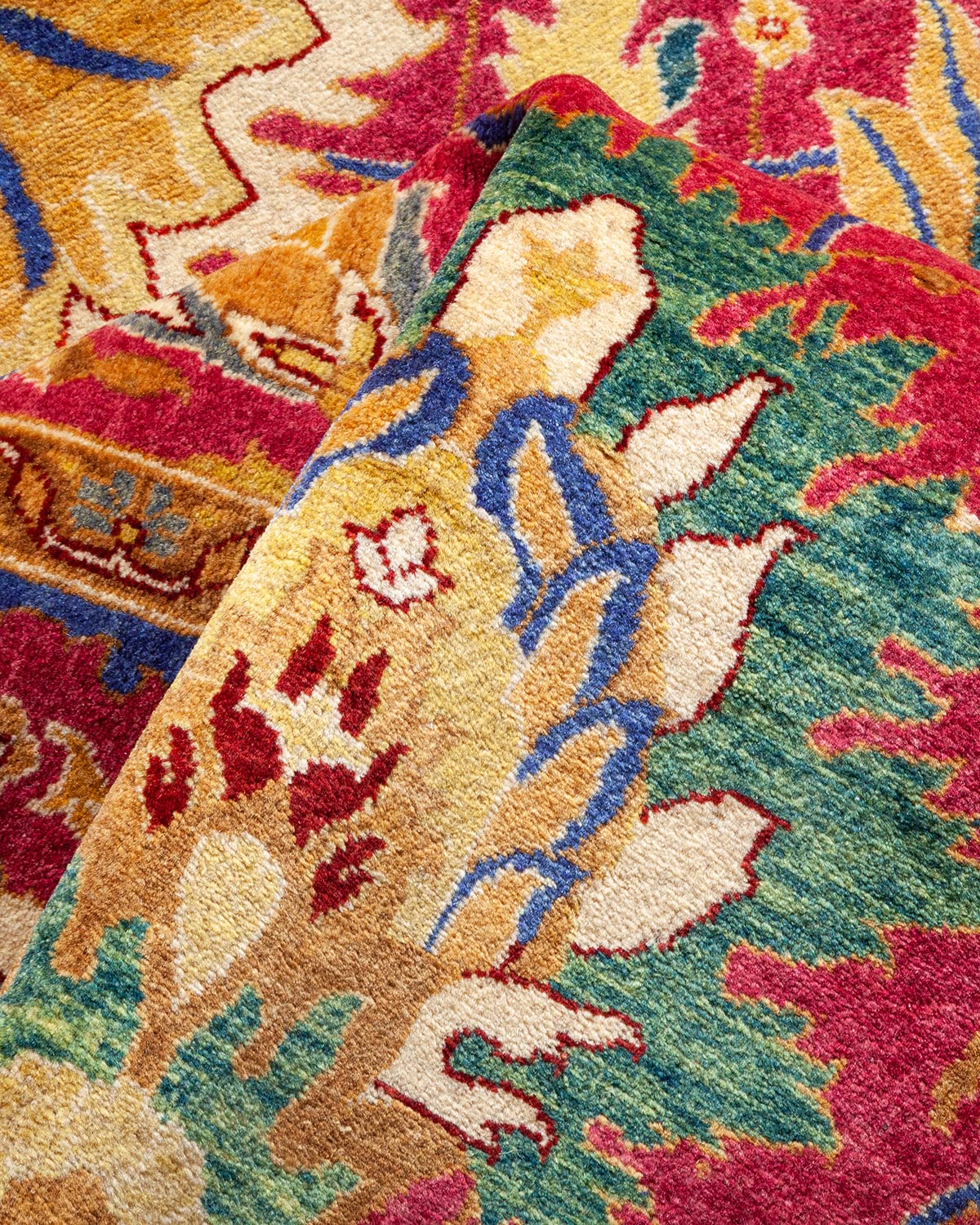 Handmade Wool Traditional Floral Mogul Purple 6x9 Area Rug - Unique Hand-Knotted Solo Rugs for Living Room, Bedroom & Dining Room Decor
