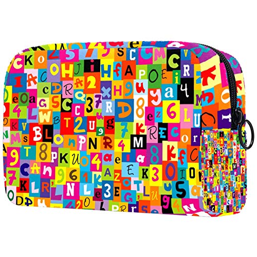 Waterproof Alphabet Letters Makeup Bag - Portable Travel Cosmetic Organizer with Zipper, Multifunctional Toiletry Case for Women | Perfect for Gym, Vacation & Daily Essentials Storage