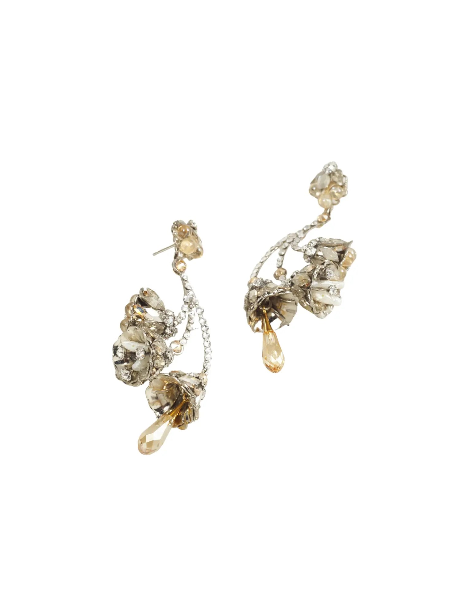 PAULINA EARRINGS - Elegant Dangle Earrings for Women, Gold-Plated Hoop Earrings with Crystals, Perfect for Parties, Weddings & Everyday Wear