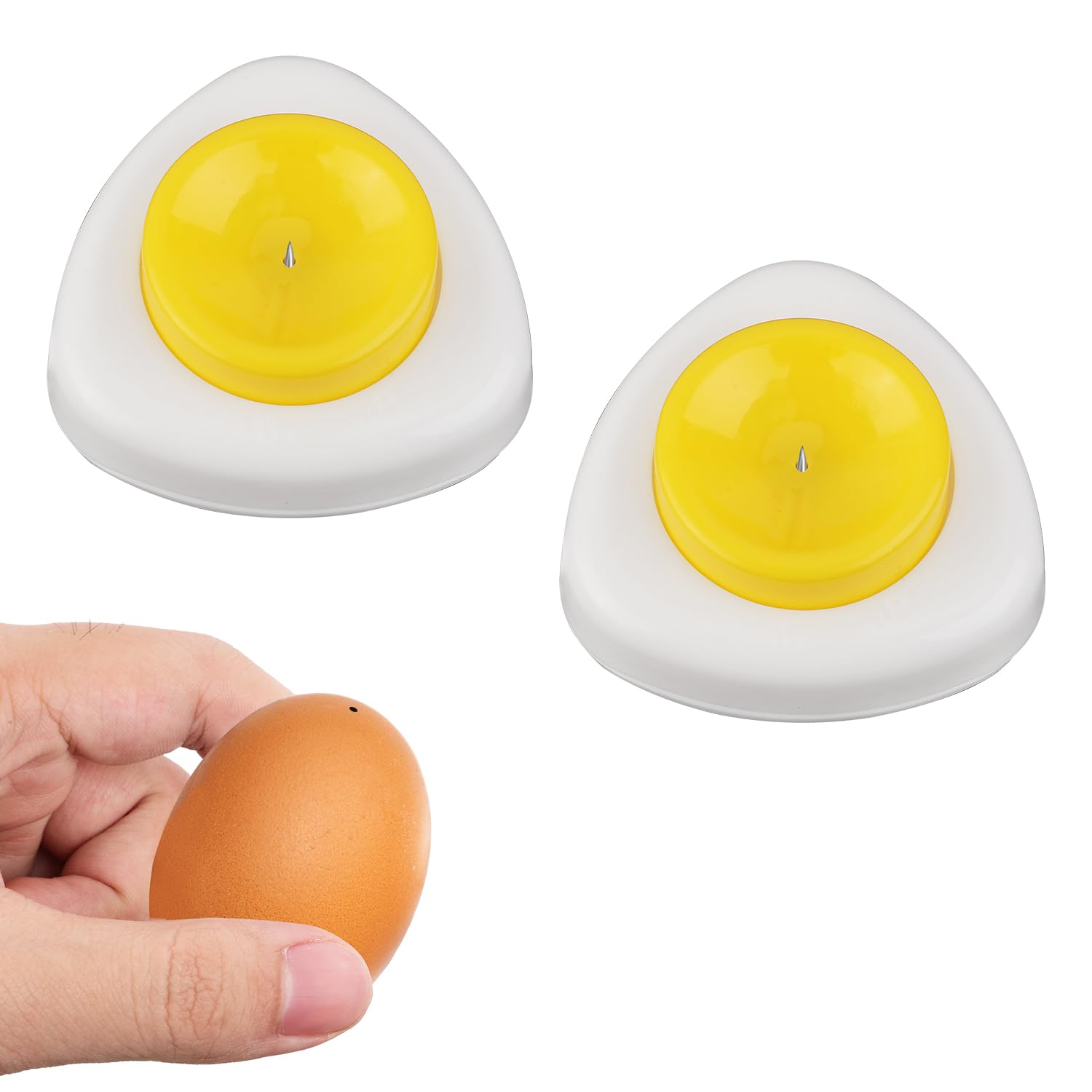 2-Pack Magnetic Egg Piercer for Hard Boiled & Raw Eggs - Stainless Steel Egg Hole Puncher with Needle Poker - Essential Kitchen Tool for Perfectly Peeled Eggs & Baking Prep