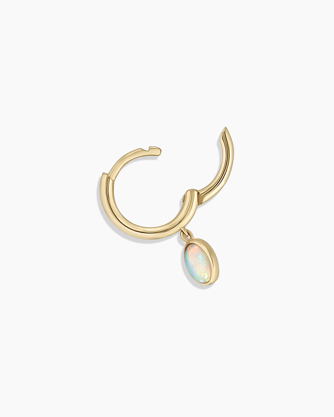 Opal Oval Single Huggie Earrings for Women - Dainty Gold Hoop Earrings for Everyday Wear | Perfect for Casual Outfits, Office, and Date Nights