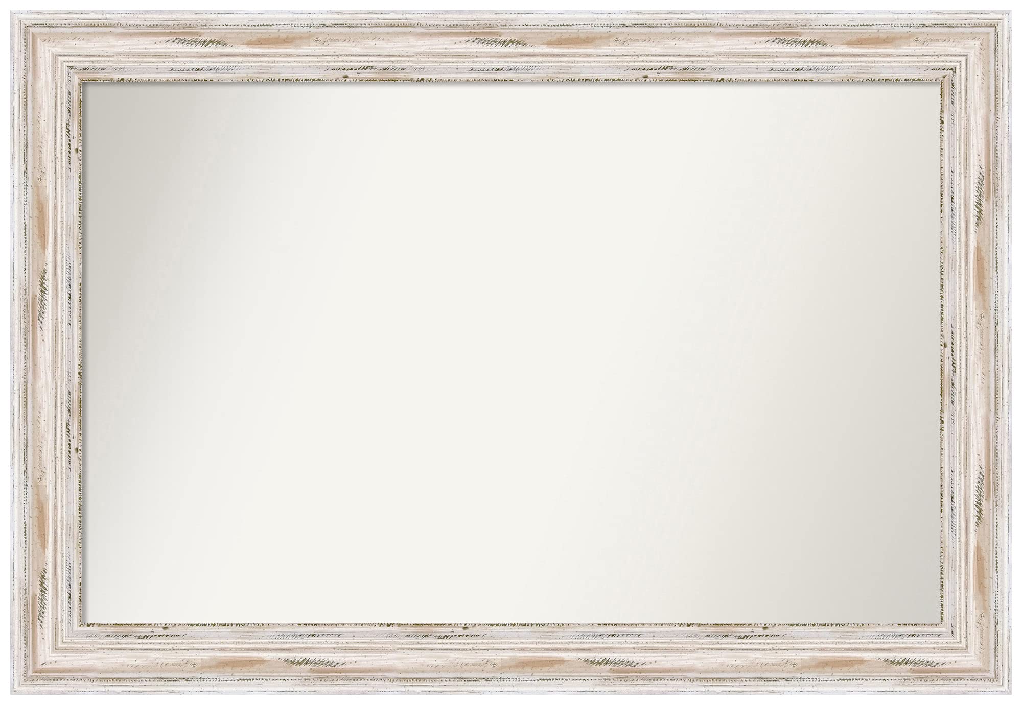 Amanti Art Alexandria White Wash Non-Beveled Custom Wall Mirror 28x41 Inch - Bathroom Vanity Mirror, Living Room Decor, Bedroom Accent - Various Custom Sizes Available