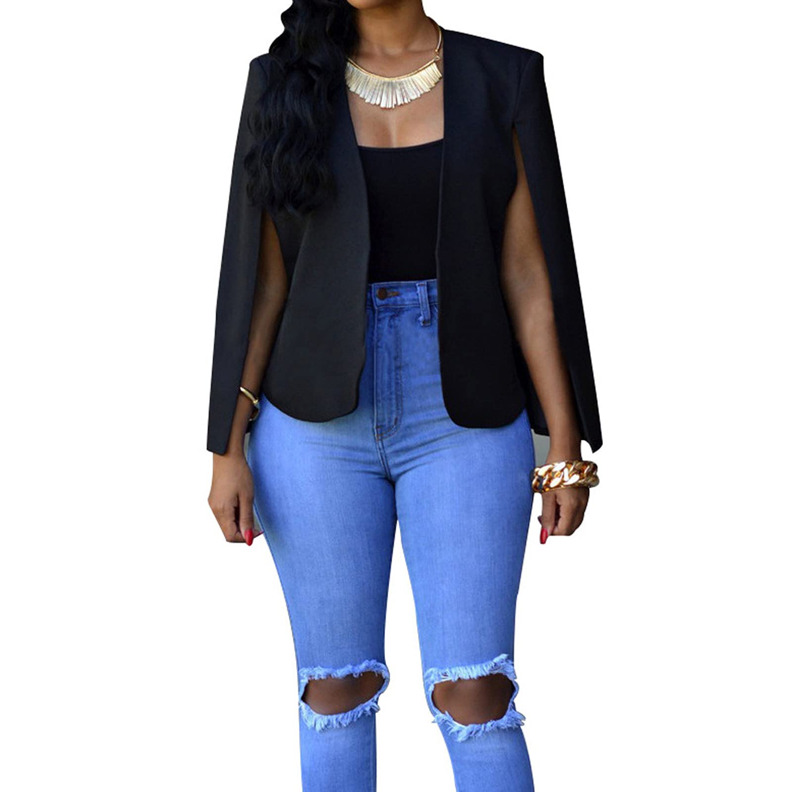 Plus Size Blazer for Women - Autumn Winter Cardigan with Pockets & Long Sleeves | Fleece Shirts for Women | Office Wear, Casual Outfits & Layering