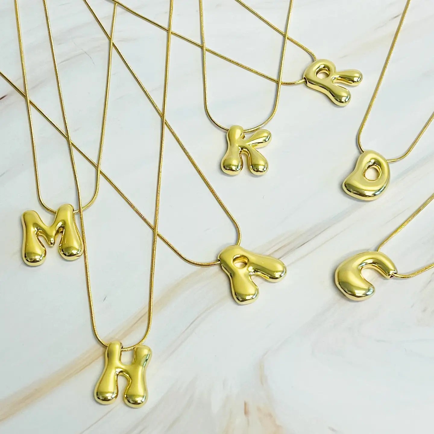 Ellison + Young Personalized Balloon Letter Initial Necklace - Custom Name Jewelry for Women, Girls - Perfect Gift for Birthday, Anniversary, Valentine's Day | Elegant Layering Necklace for Everyday Wear & Special Occasions
