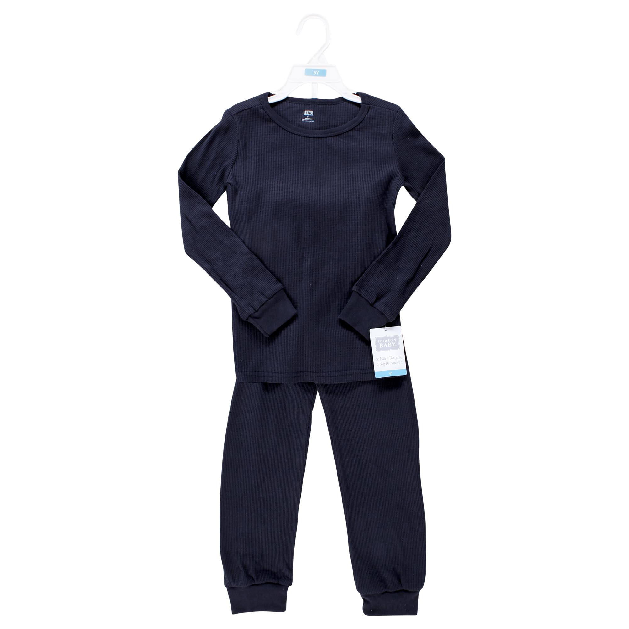 Hudson Baby Unisex Thermal Long Underwear 2-Piece Set - Navy Blue - Size 2T - Warm Winter Base Layer for Infants & Toddlers - Perfect for Cold Weather, Outdoor Play & Snow Days