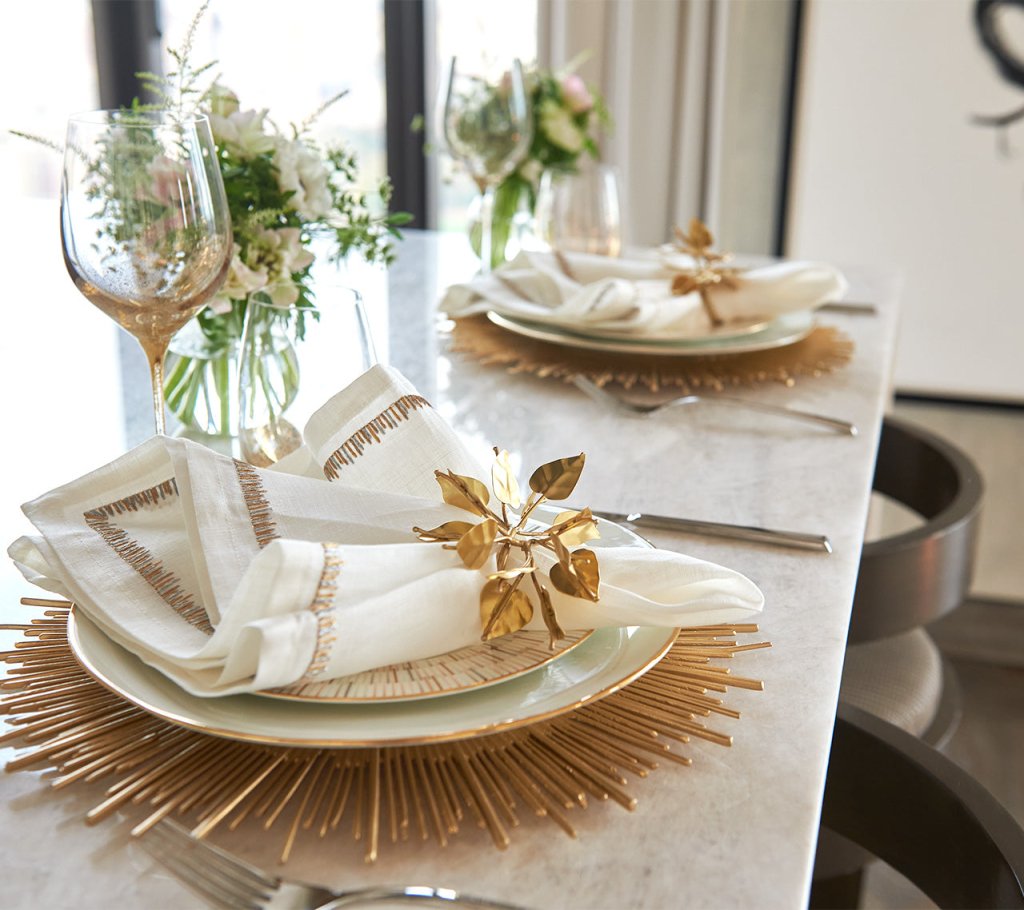 Premium Gold Radiate Charger Plates - Set of 4 for Elegant Dinner Parties, Wedding Receptions & Formal Table Settings