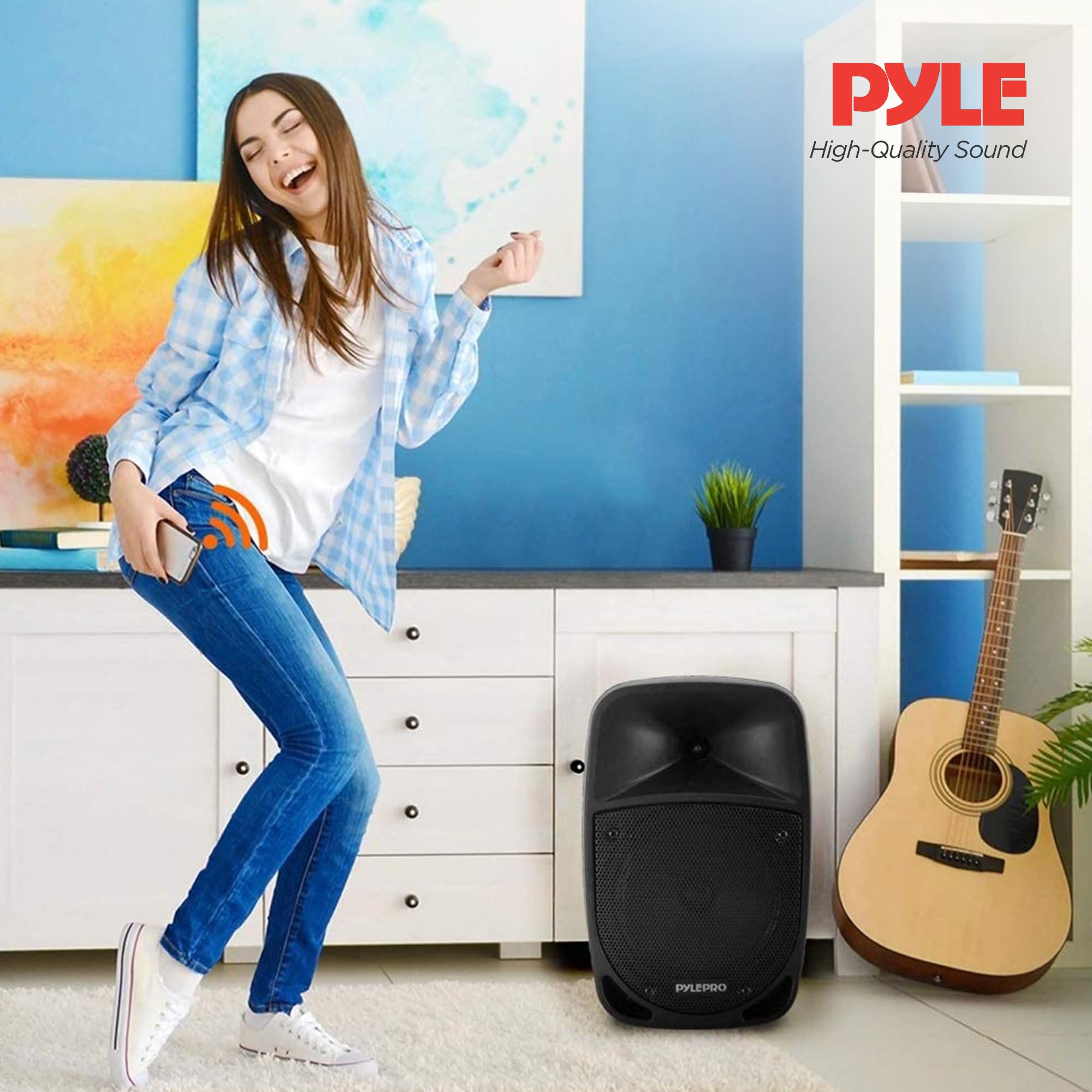 Pyle PSBT85A 800W Portable Bluetooth PA Speaker with 8