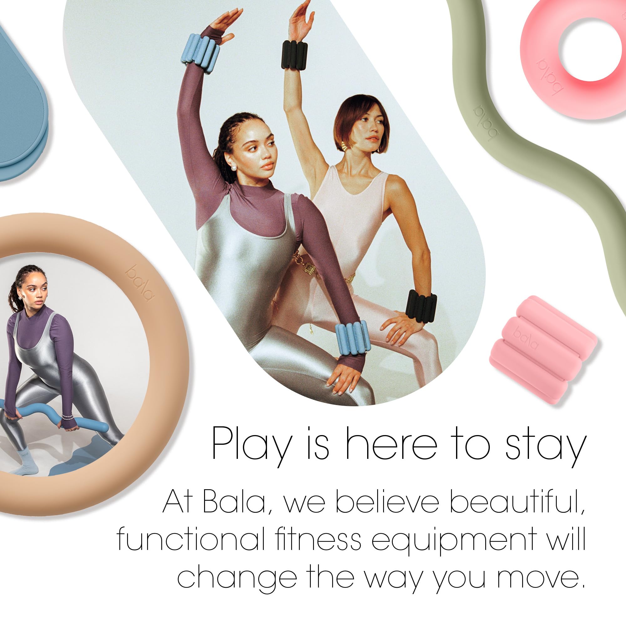 Bala Bangles Adjustable Silicone Wrist & Ankle Weights for Women & Men - 1lb/2lb Wearable Arm & Leg Weights for Gym, Yoga, Pilates, Cardio & Strength Training - Perfect for Home Workouts, Walking & Fitness Enthusiasts