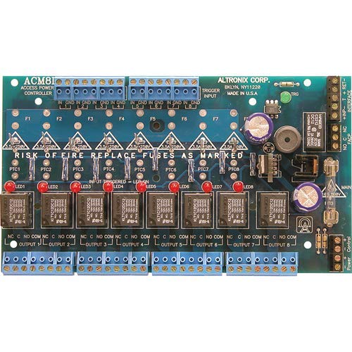 Altronix ACM8CB Power Module - 8 Output Access Control Power Supply for Security Systems | Ideal for CCTV, Access Control & Alarm Systems
