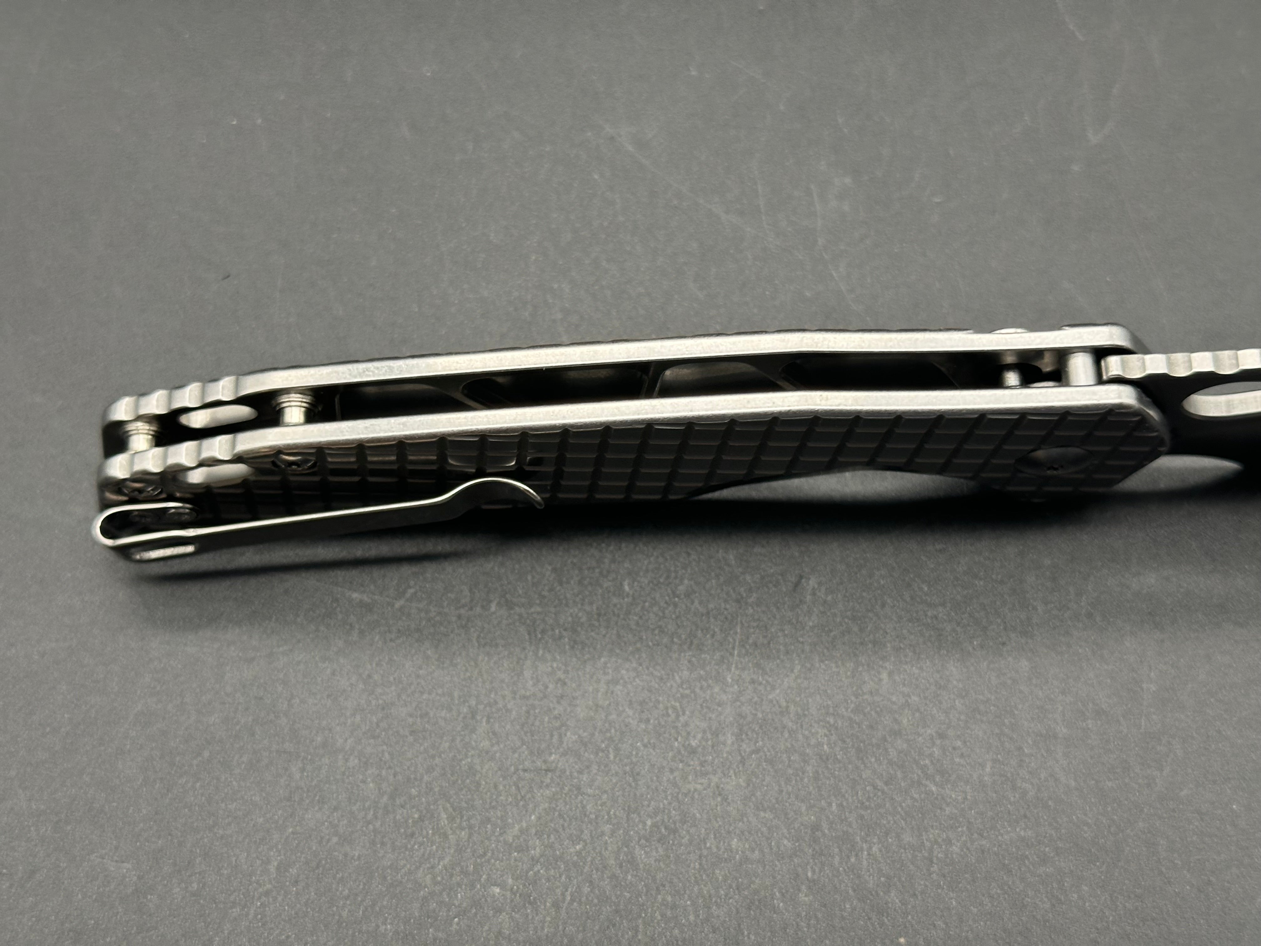 CJRB Frack Pocket Knife - Stainless Steel Handle, AR-RPM9 Blade, Button Lock (Model J1931 FST) - EDC, Camping, Hiking & Outdoor Survival Tool